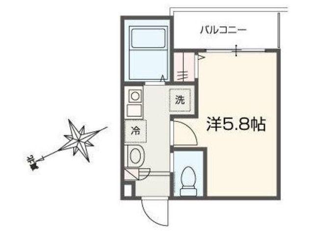 MELLAS鳩ヶ谷II(1LDK/3階)の間取り写真