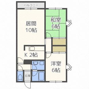 パレス杉都A(1LDK/1階)の間取り写真