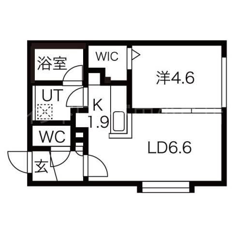 CROWN LEO(1LDK/1階)の間取り写真