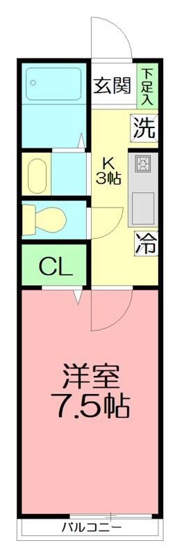 ハイツ安増(1K/1階)の間取り写真