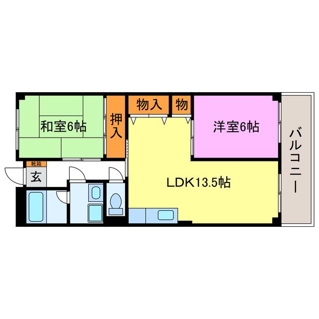 VILLAGEVALLEY石部(2LDK/1階)の間取り写真