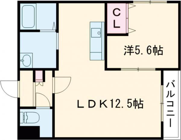 シュノアール(1LDK/1階)の間取り写真