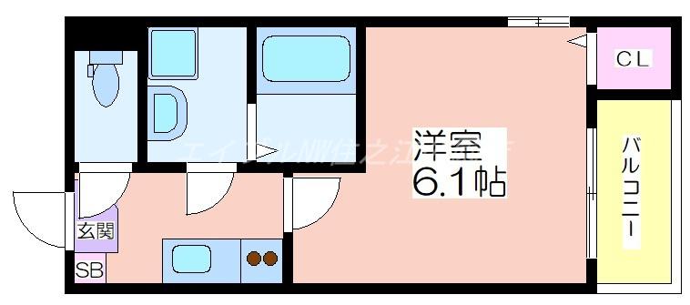 ハーモニーテラス杉本II(1K/1階)の間取り写真
