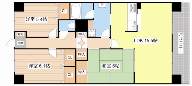 グレーシィ栗東デュオ(3LDK/2階)の間取り写真