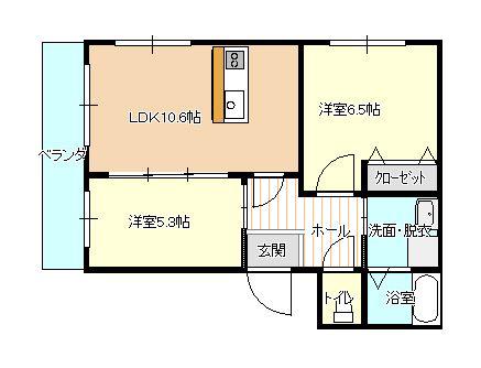 SOARE(2LDK/1階)の間取り写真