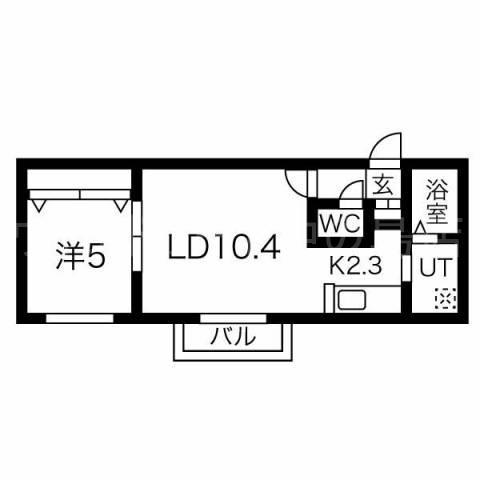 クラリス東札幌II(1LDK/4階)の間取り写真
