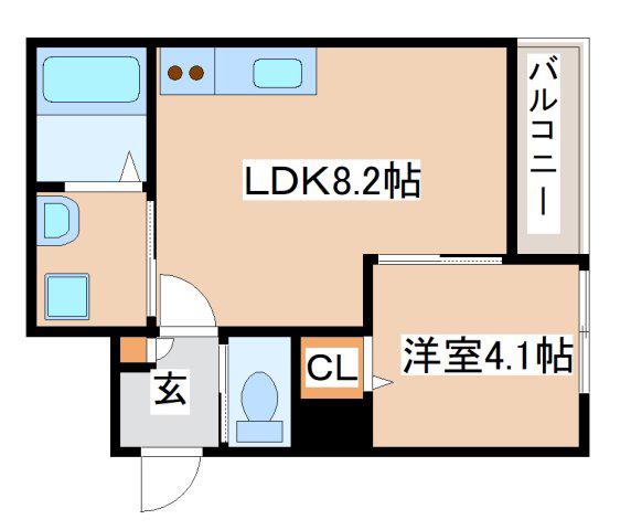 KOBE MKC(1LDK/2階)の間取り写真