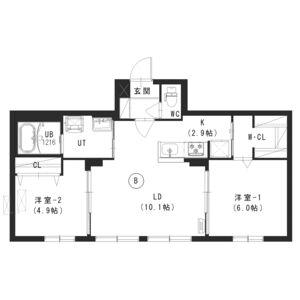 アッサンブラージュS.S.R(2LDK/2階)の間取り写真