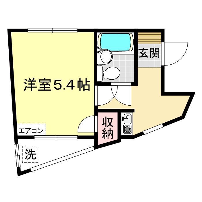 SHIKI BLD(1K/2階)の間取り写真
