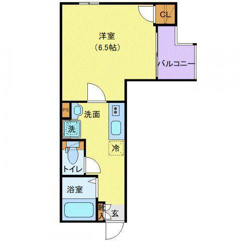 エクセラン東立石(1K/2階)の間取り写真