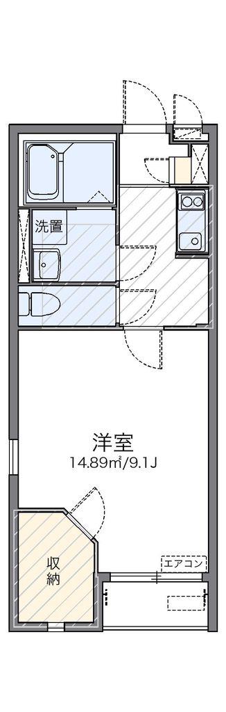 レオネクスト矢シ塚B(1K/2階)の間取り写真
