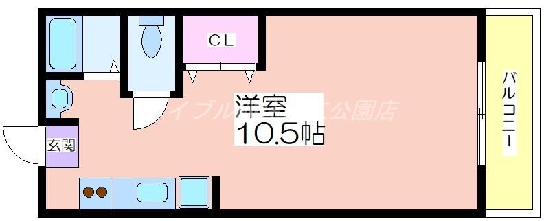 エムテック北島テラス(1DK/3階)の間取り写真