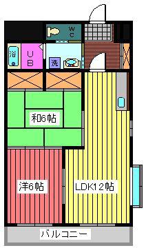 3-SEPIAI(2LDK/6階)の間取り写真
