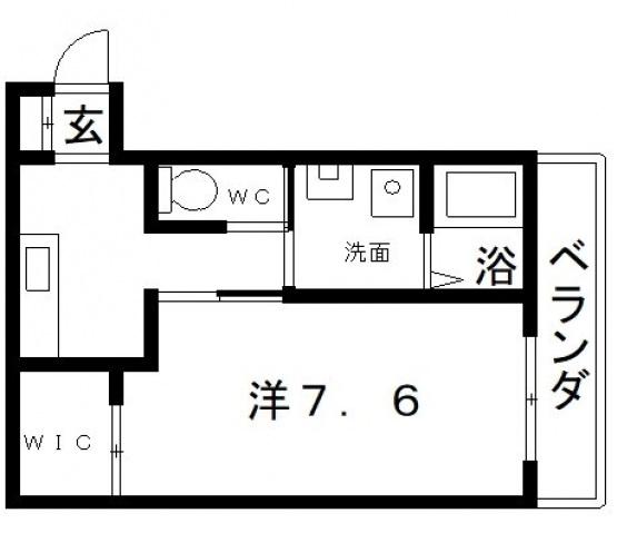 ロイヤルレジデンス万代東(1K/2階)の間取り写真