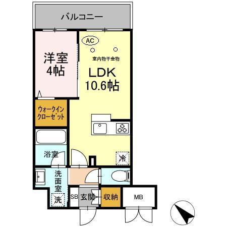 ゲートレジデンス鶴見(1LDK/5階)の間取り写真