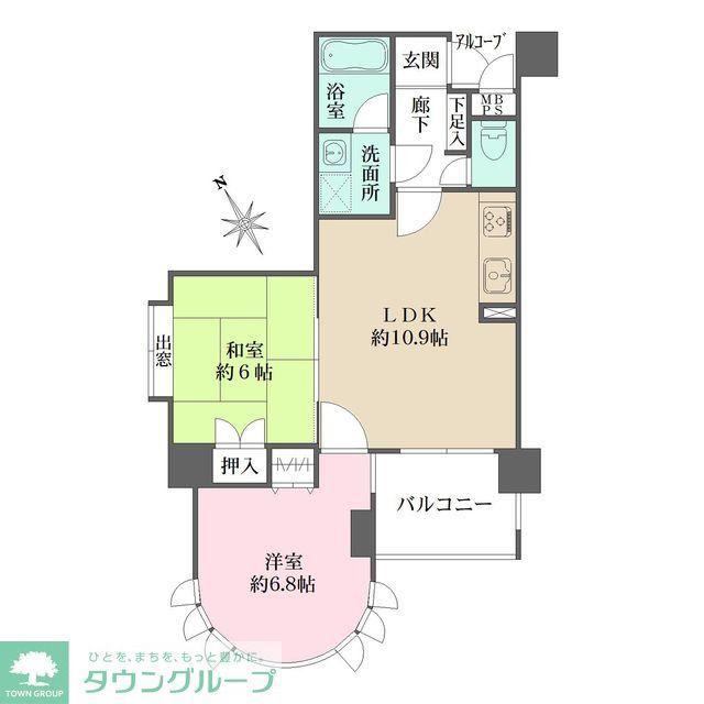 コムーネ湘南辻堂壱番館(2LDK/2階)の間取り写真