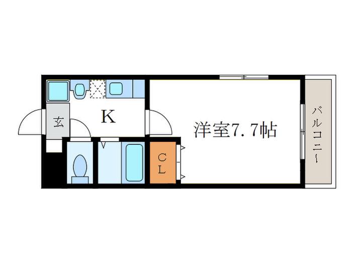 桂川ショウエイマンション(1K/2階)の間取り写真