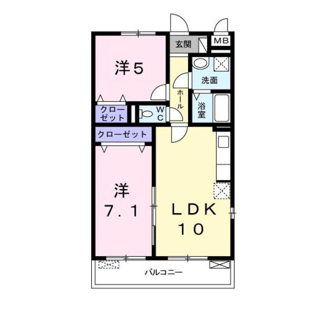 グランツTOWA(2LDK/3階)の間取り写真