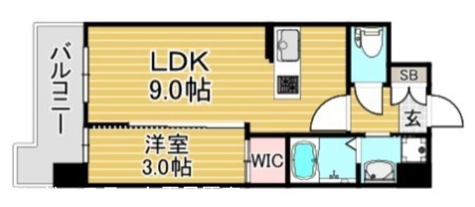 LIFEFIELD二日市駅前(1LDK/12階)の間取り写真