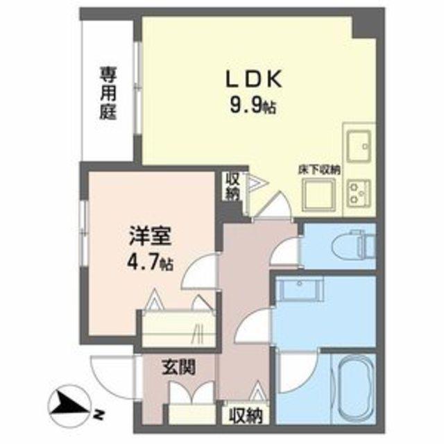 シャーメゾン松永(1LDK/1階)の間取り写真