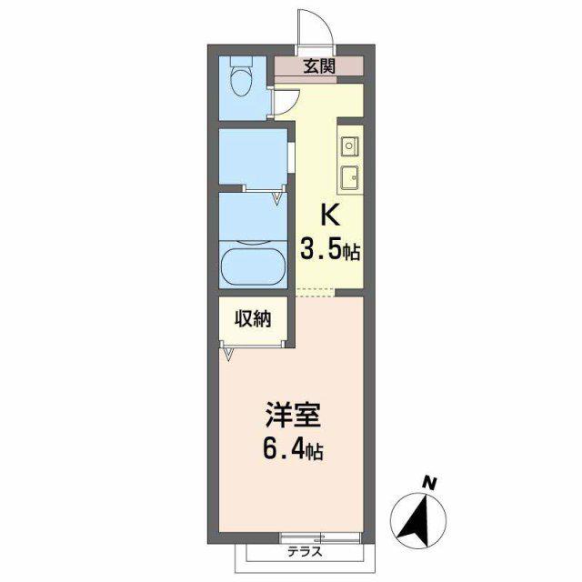 ディアス住吉(ワンルーム/1階)の間取り写真