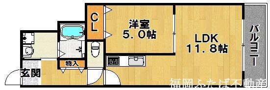 メゾン・ド・Y(1LDK/1階)の間取り写真