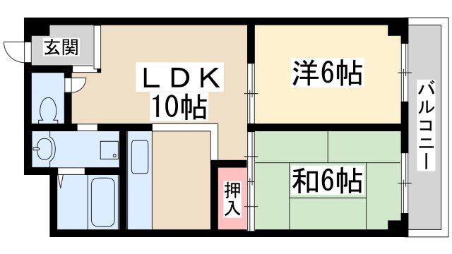 メゾン・サクラ10(2LDK/8階)の間取り写真