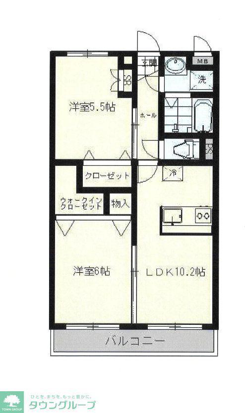 アバンツァートコルソ吉川美南(2LDK/4階)の間取り写真