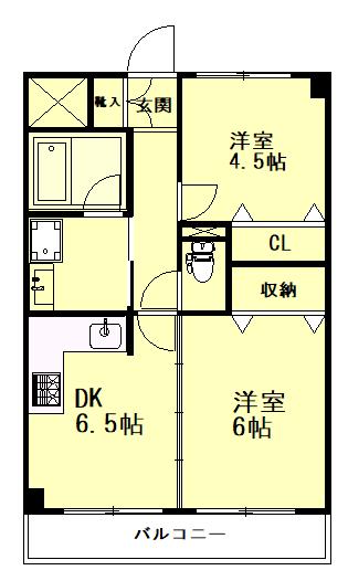 ビッグヴァン二俣川第2(2DK/3階)の間取り写真