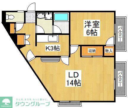 サンハイム・ヒヤマ(2LDK/2階)の間取り写真