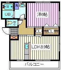 コーポ曽根3号館(1LDK/2階)の間取り写真