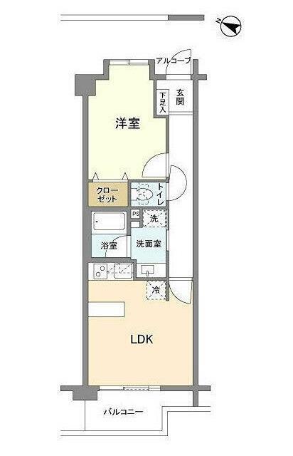 ガーデン目黒平町(1LDK/3階)の間取り写真