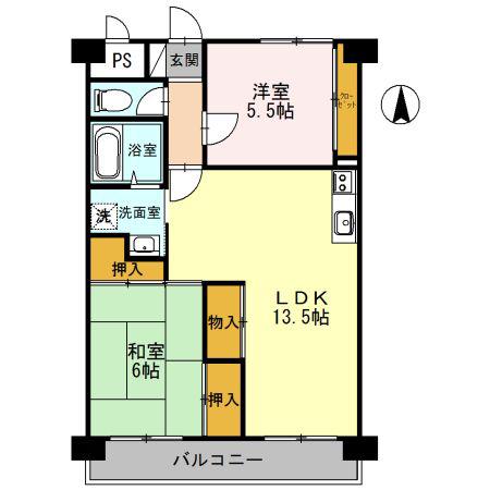 メゾン・ド・昭裕 II(2LDK/1階)の間取り写真