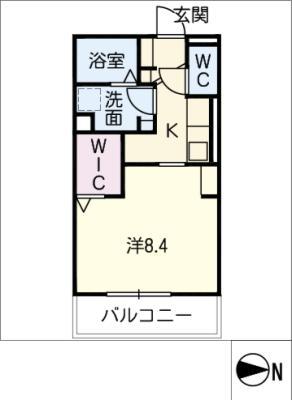 BELL・HOUSE 黒野(1K/2階)の間取り写真