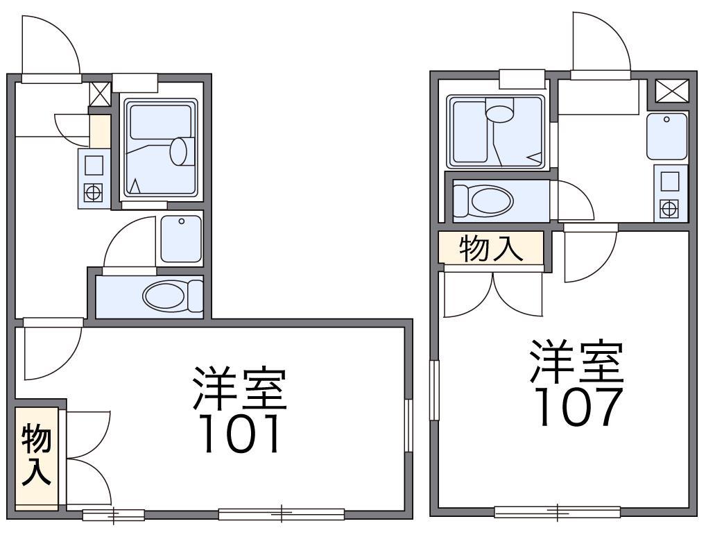 レオパレスLES AMIES(1K/2階)の間取り写真