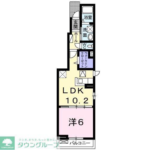 ベルウッドABICO(1LDK/1階)の間取り写真