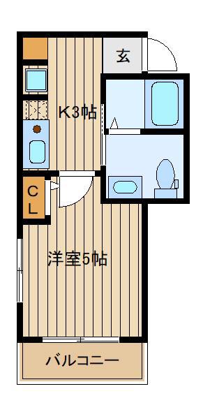 メルディア田無町(1K/2階)の間取り写真