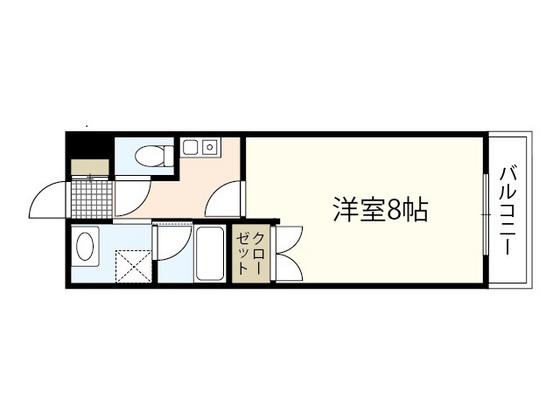 コーボレーション草津(1K/2階)の間取り写真