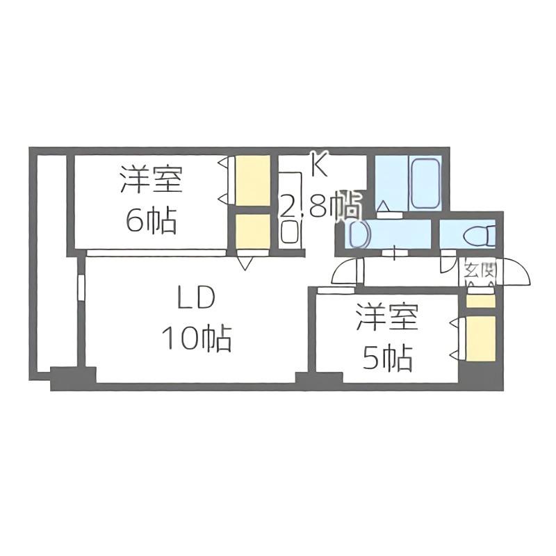第50松井ビル(2LDK/2階)の間取り写真