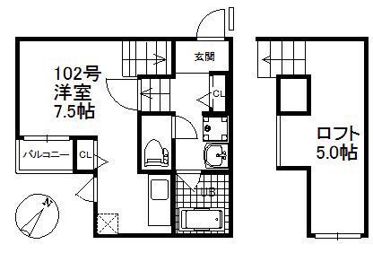 CRANE HAKATA PREMIUM 485(ワンルーム/1階)の間取り写真