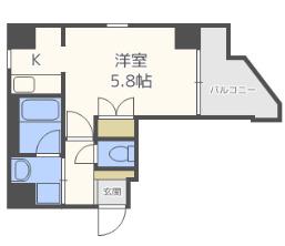 CHATEAU NAMBA RIPPLE(1K/4階)の間取り写真