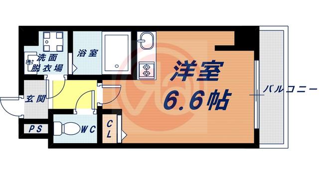 サンロール難波南(ワンルーム/7階)の間取り写真