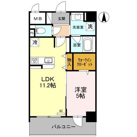 THE MED(1LDK/4階)の間取り写真