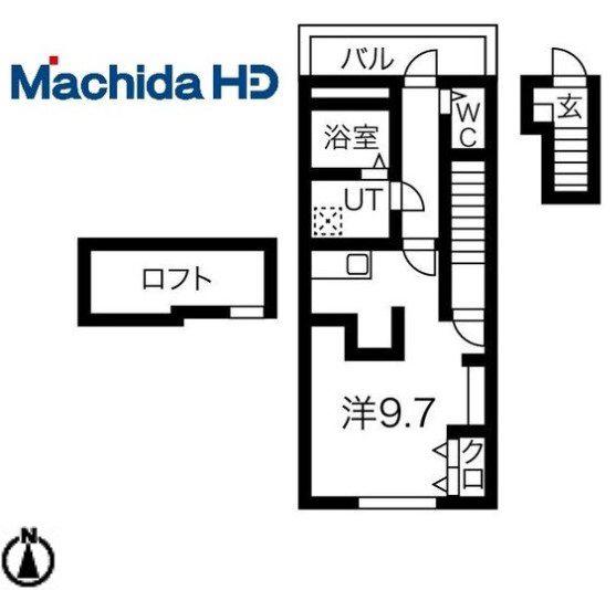 あんしん小畑町08(1K/2階)の間取り写真