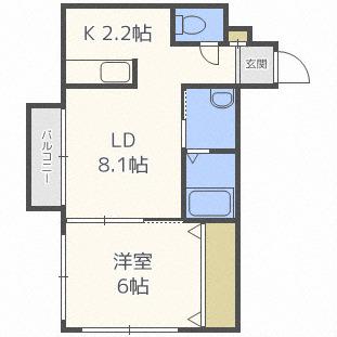ABOND平岸(1LDK/2階)の間取り写真