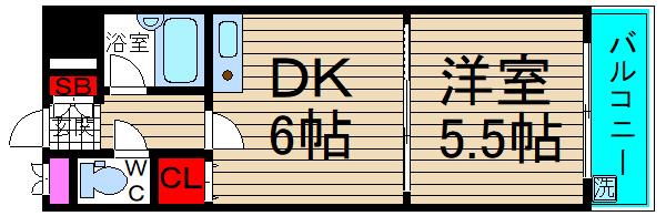 エトワールえびす(1DK/7階)の間取り写真
