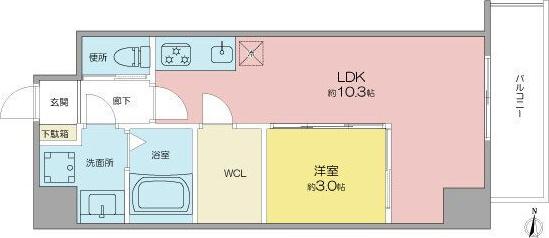 BMG RESIDENCE(1LDK/8階)の間取り写真