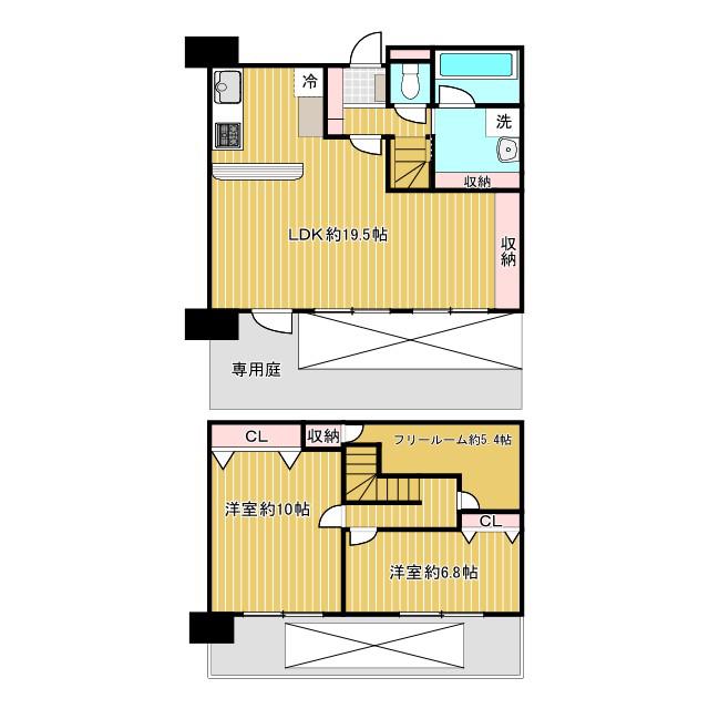 大宮マンション(2LDK/1階)の間取り写真
