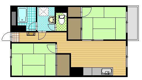 正木屋マンション(2DK/10階)の間取り写真