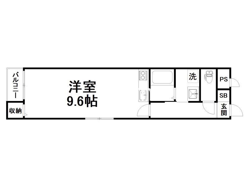 ラパン四条大宮(ワンルーム/2階)の間取り写真